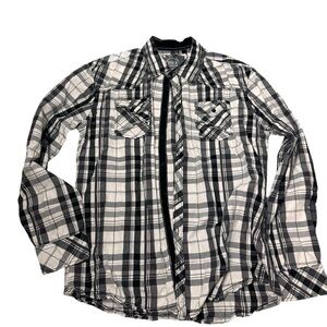BKE button down shirt black white XL